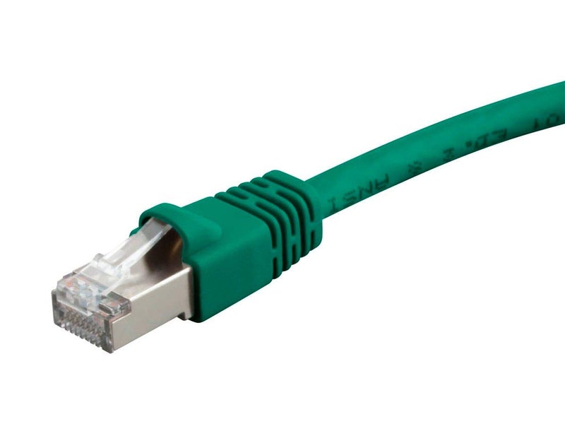 Monoprice Cat6A 2ft Green Patch Cable Double Shielded (S/FTP) 26AWG 10G Pure Bare Copper Snagless RJ45 Fullboot Series Ethernet Cable - Image 1